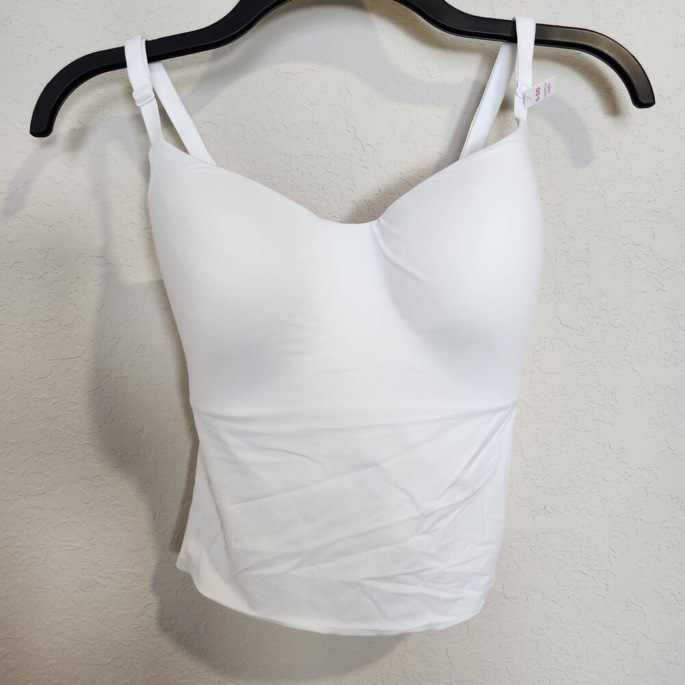 VS PINK White Marshmallow Lightly Lined Wireless Comfy Cami Size Small-DD